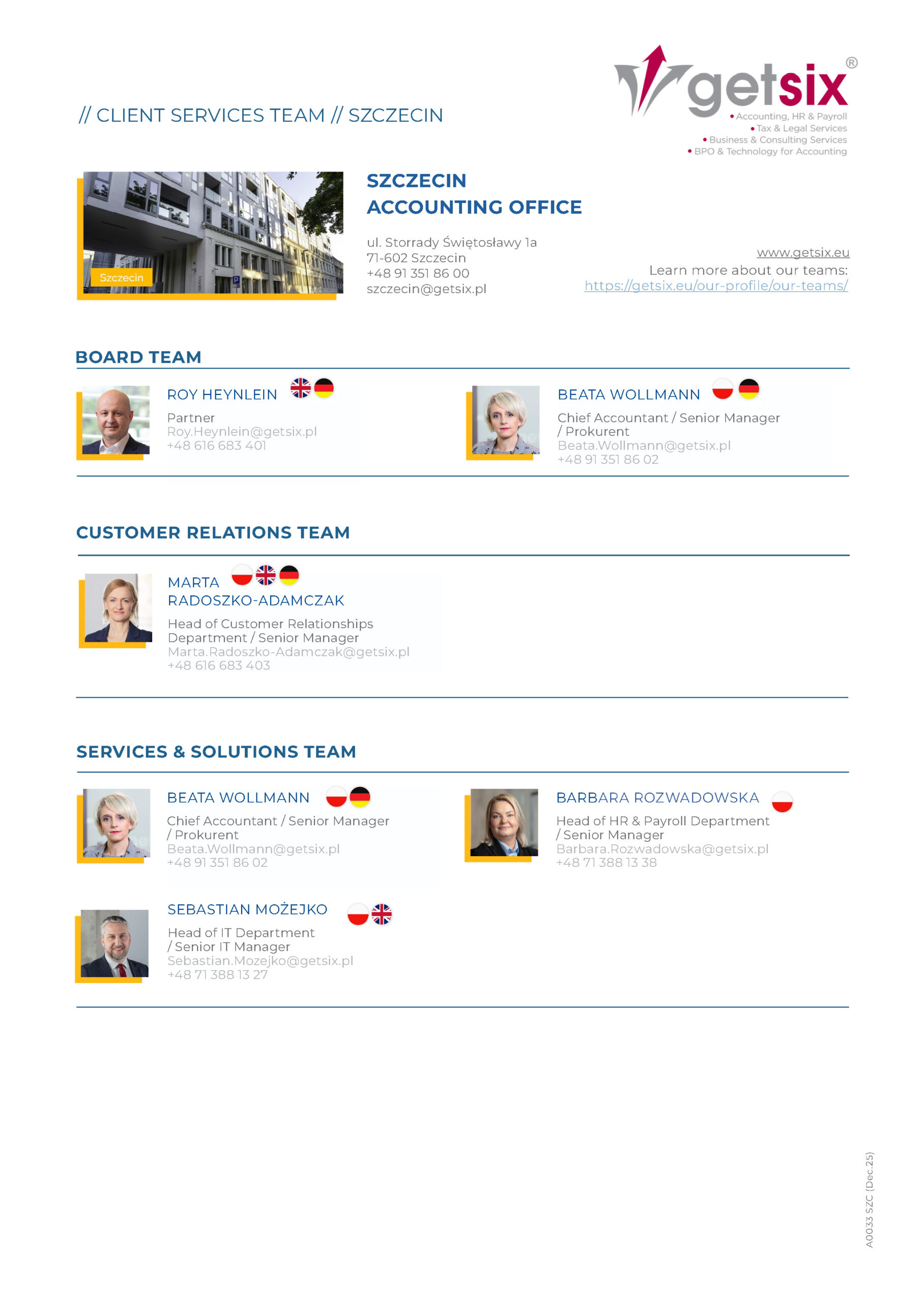 Client Services Teams - Szczecin