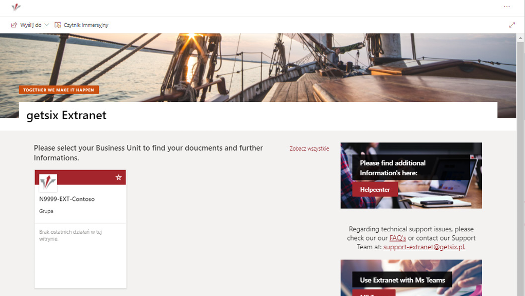 getsix Extranet dashboard getsix Extranet dashboard