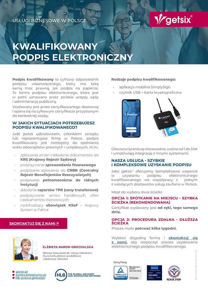 kwalifikowany podpis elektroniczny one pager