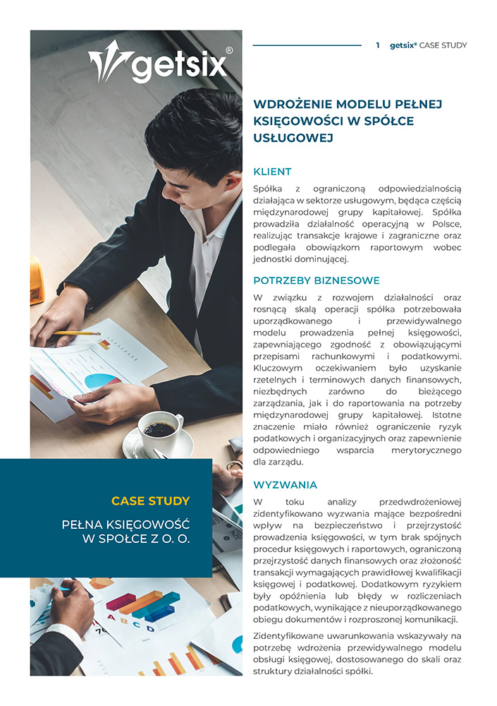 Wdrożenie modelu pełnej księgowości w spółce usługowej