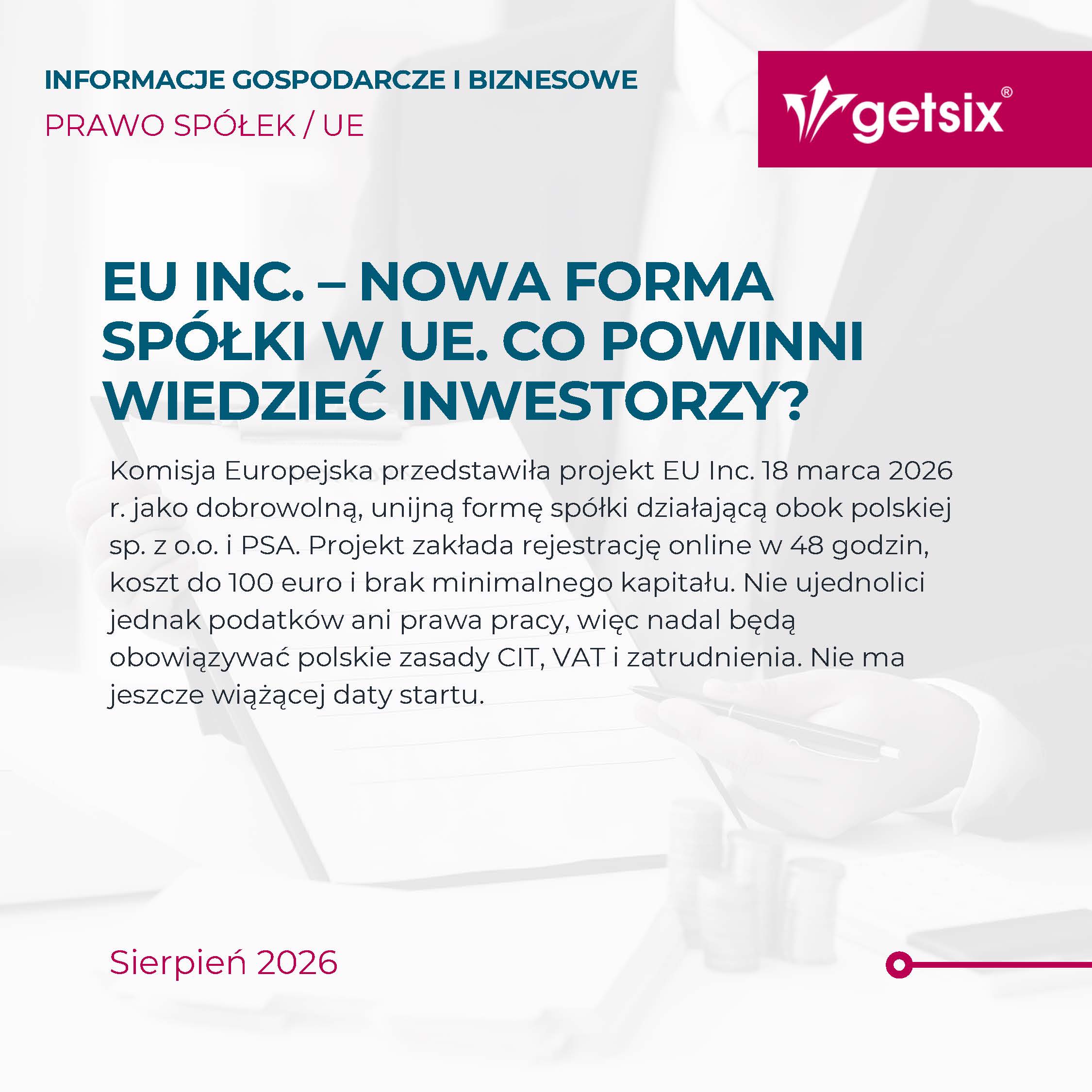 EU Inc – nowa unijna forma spółki dla zagranicznych inwestorów w Polsce